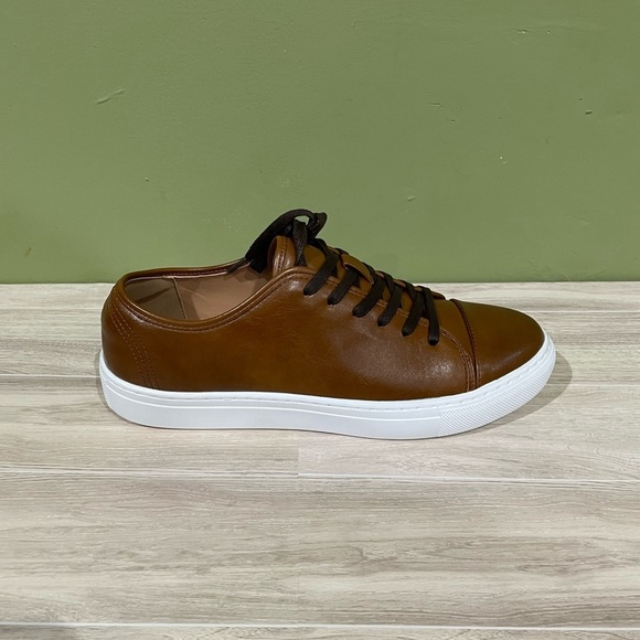 santino Luciano cognac casual Leather Men's Sneakers - Picture 2 of 5
